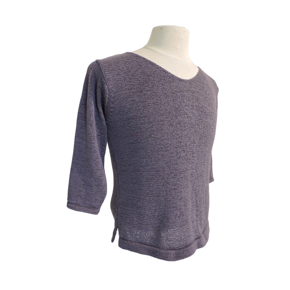 David Brooks Lavender Sweater V-Neck 3/4 Sleeve Womens Sz M